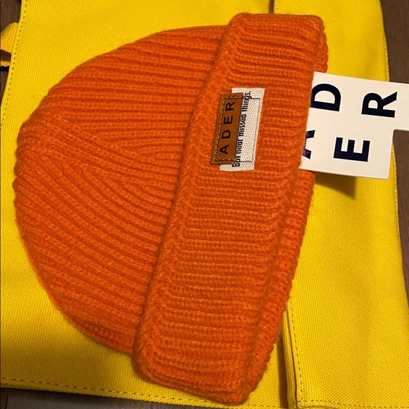 Ader Error Accessories - Ader Error Logo patch Wool Knit Beanie in orange  (100% wool) BNWT